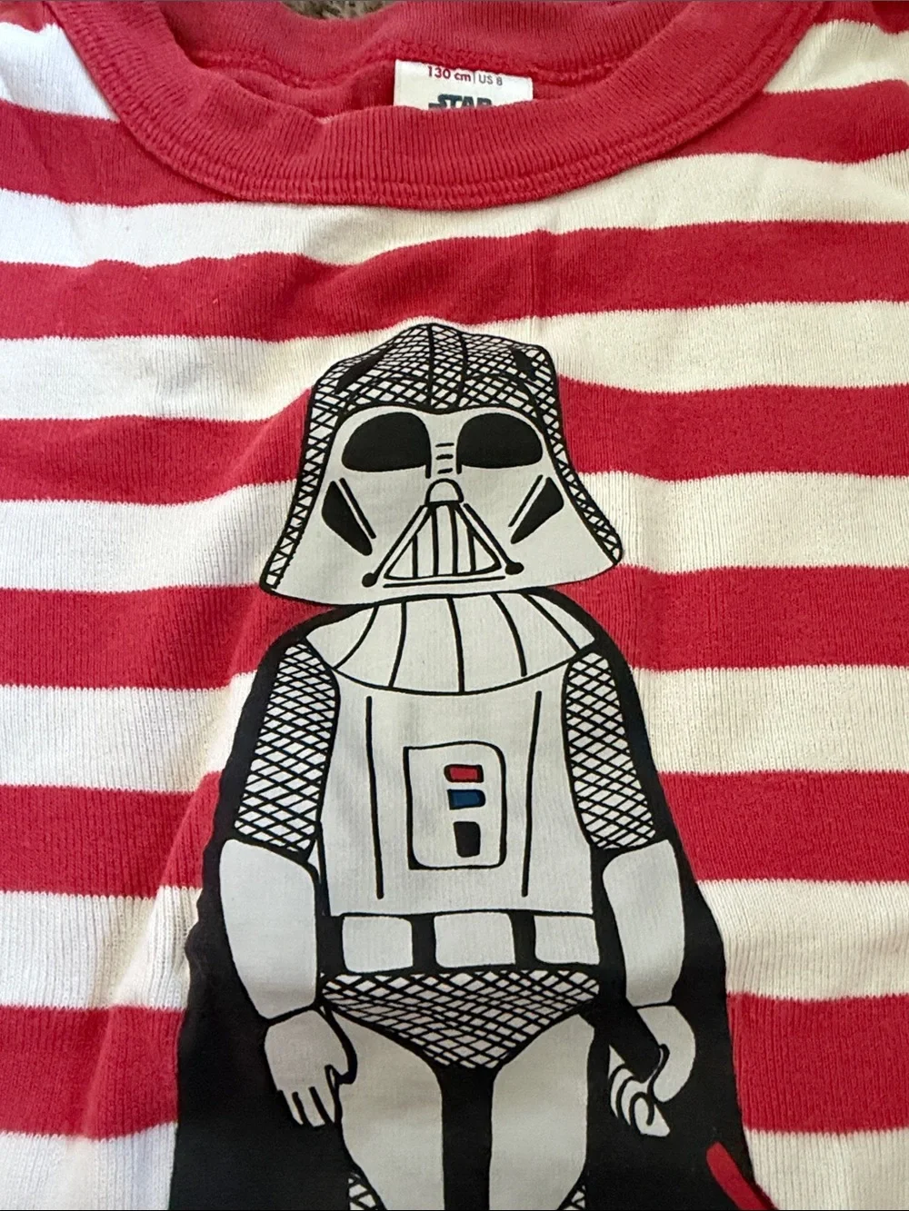 Hanna Andersson Red & White Striped Darth Vader Pajama Set